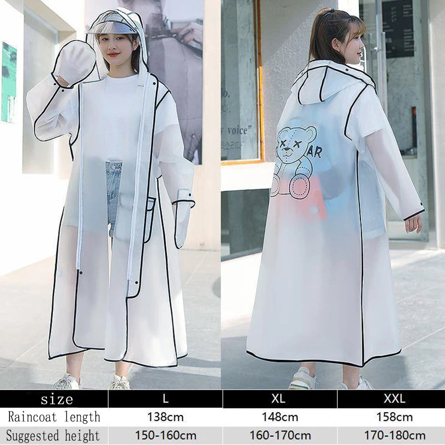 New EVA Men's And Women's Raincoats Full Length Adult Riding And Walking Rainstorm Proof Electric Bicycle Poncho