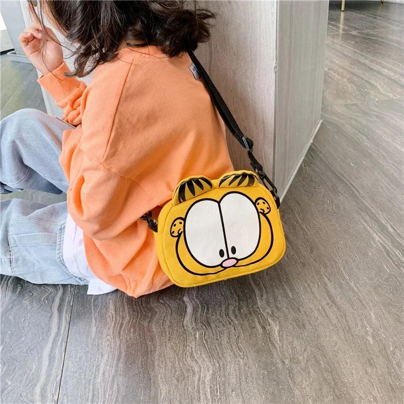 Anime Cartoon Garfield Kawaii Coin Purse Cosplay Crossbody Bag Canvas Cute High Capacity Shoulder Bags Christmas Gift Toy