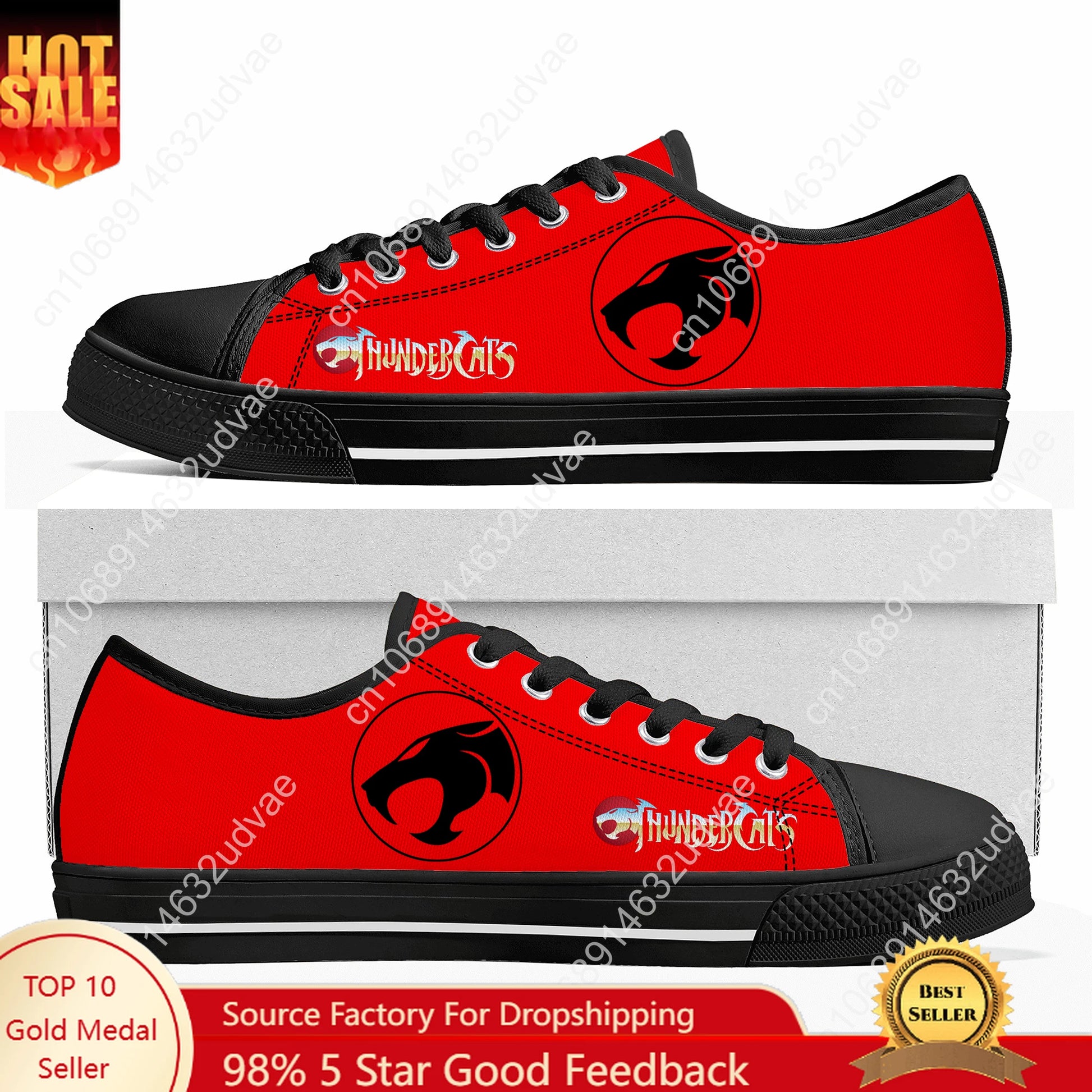 Thundercats Low Top Shoes Men Women Teenager Sneakers Canvas High Quality Sneaker Casual Customized Couple Shoe Black Sole