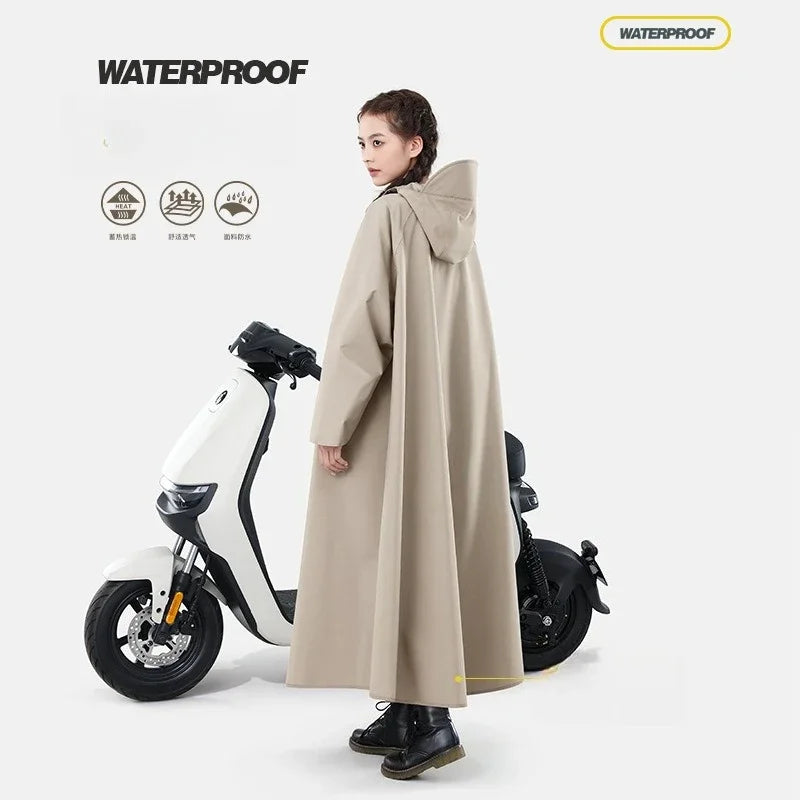 Adult Thickened Long E-Bike Raincoat Waterproof Motorcycle Bicycle Poncho Wholesale Protection for Two-Wheel Vehicle Riders